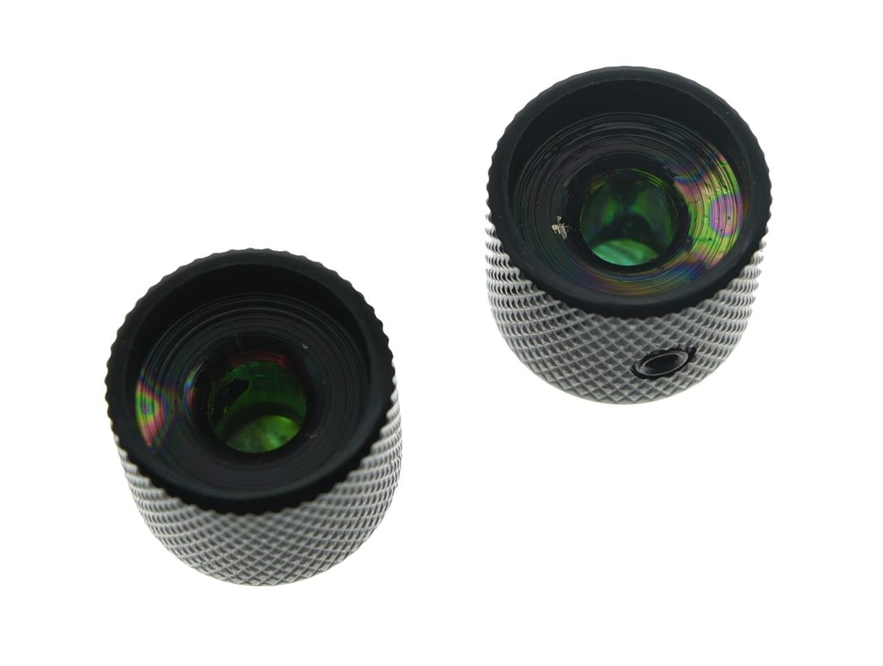 Dopro 2pcs Black Tele Telecaster Abalone Top Guitar Dome Knobs Bass Knobs with Set Screw and Wrench